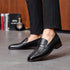 Elegant Genuine Leather Slip-On Oxford Loafers for Men - Formal and Casual Dress Shoes for Office & Career with Pointed Toe Design